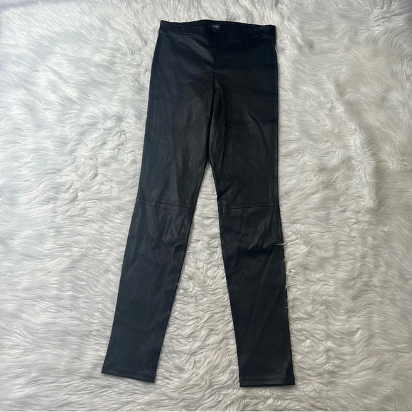 NWOT Theory Adbelle L2 Bristol Leather Leggings Black Luxury Designer Women’s 6 - Picture 2 of 12